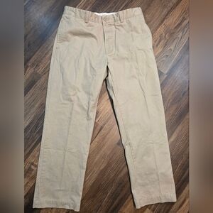 CHAPS Pants Mens 34x30 Beige Stretch Flat Front Chino Trousers Classic Khakis